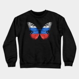 Russian Flag  Butterfly - Gift for Russian From Russia Crewneck Sweatshirt